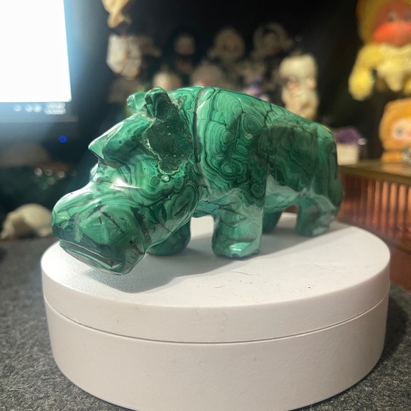 Green Malachite Hippo Figurine - Picture 6 of 8